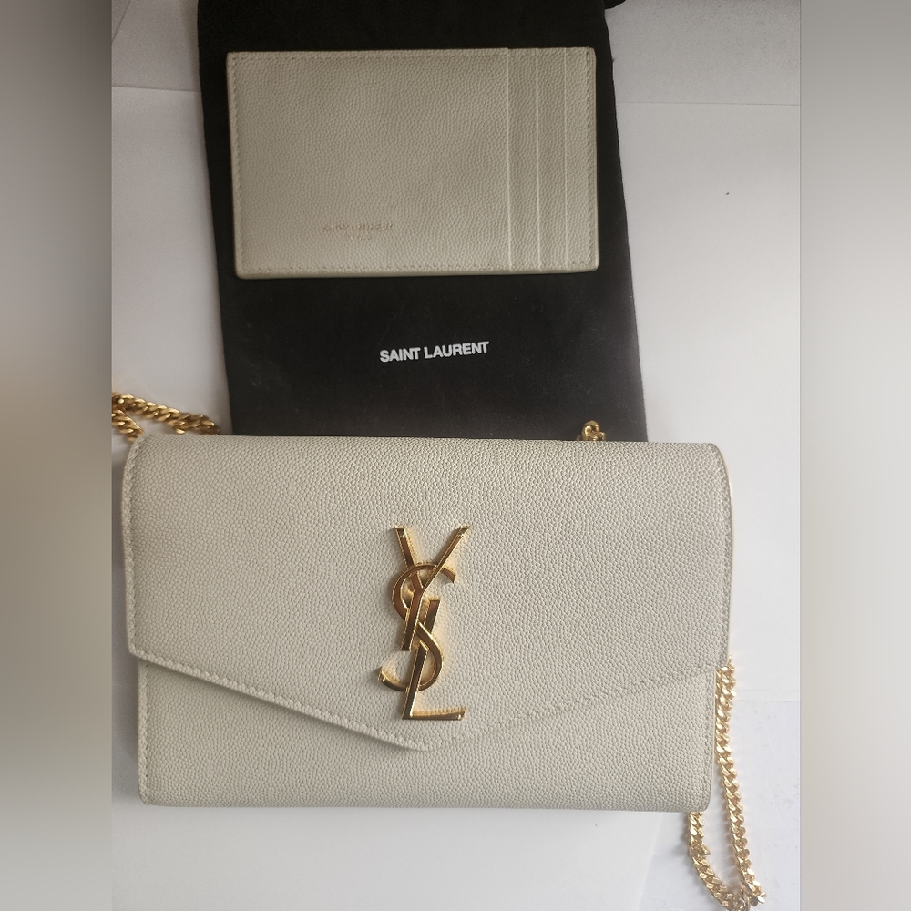 Uptown YSL Wallet on Chain Grained leather GENTLY